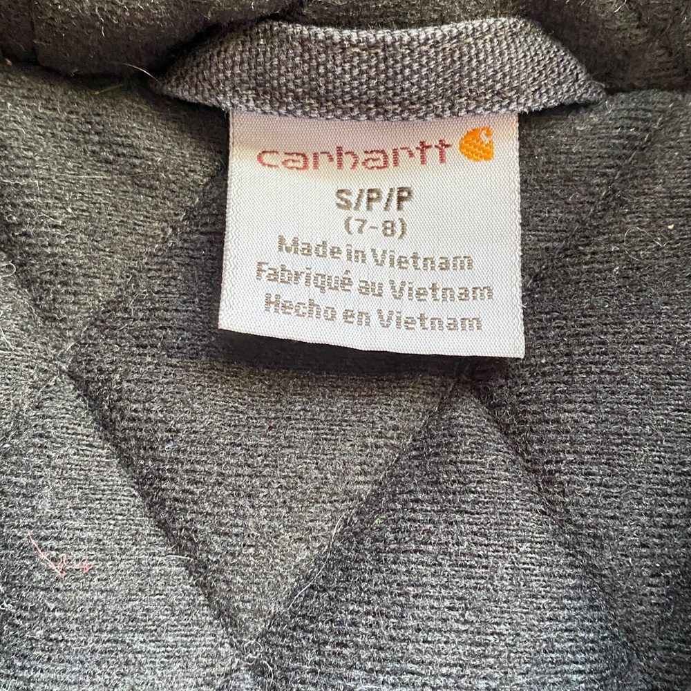 Carhartt Kids Black canvas Zip-Up Hoodie S 7-8 - Picture 2 of 5